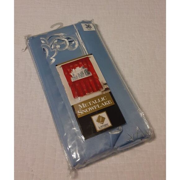 Vintage Lorraine New Metallic Snowflake Tiers Holidays Cafe Panels x2 - Picture 1 of 4